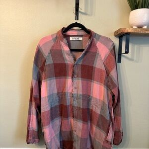 Plaid Button-Up Shirt